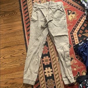 Khaki jogger style pants